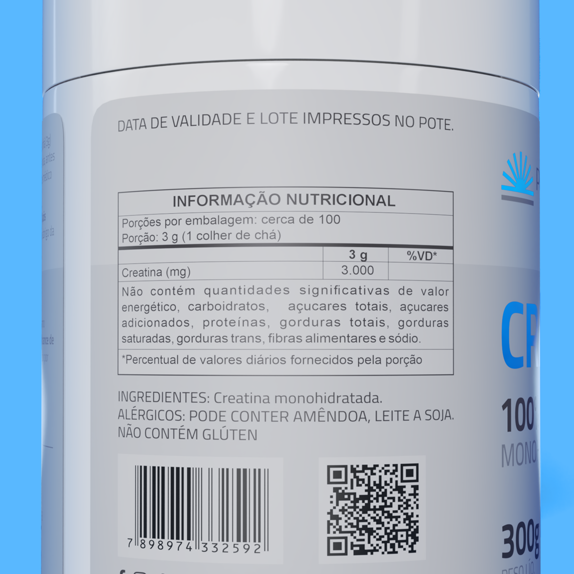 Creatina Monohidratada 100% pura 300g - Purenza