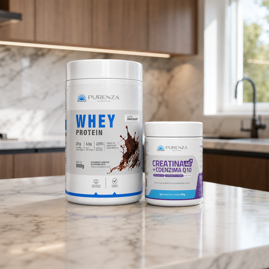 COMBO WHEY 900G + CREATINA 40+ Q10 300G