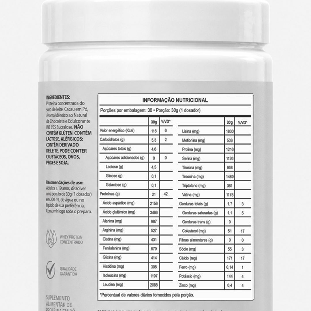 PURENZA - WHEY (100%) 900G CHOCOLATE - 3Un