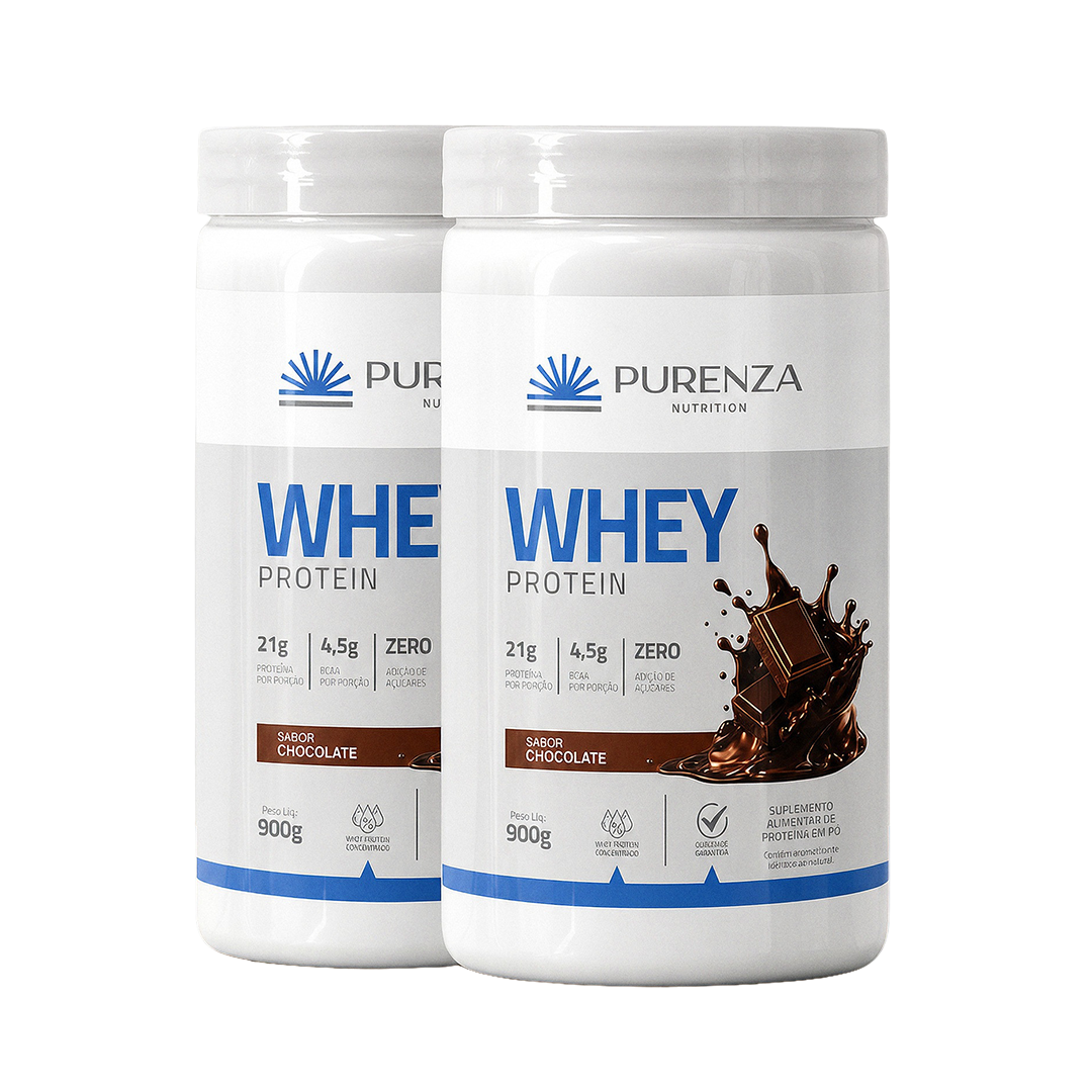 PURENZA - WHEY (100%) 900G CHOCOLATE - 2Un