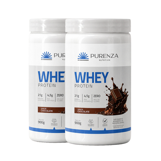 PURENZA - WHEY (100%) 900G CHOCOLATE - 2Un