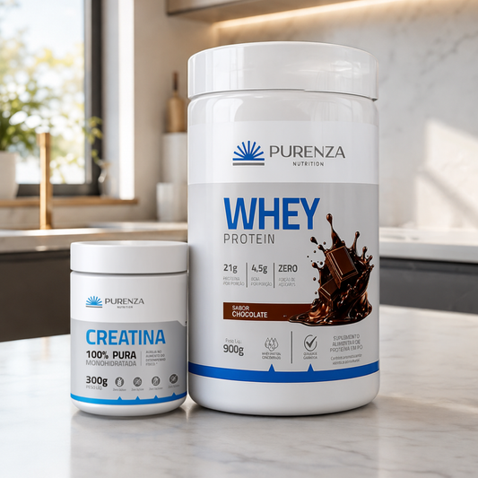 KIT Whey Protein Chocolate900g + Creatina Monohidratada 300g