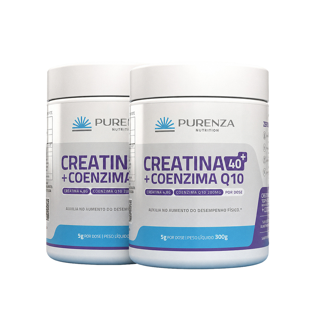 Kit Creatina 40+ Coenzima Q10 Purenza 300g - 2 Unidades