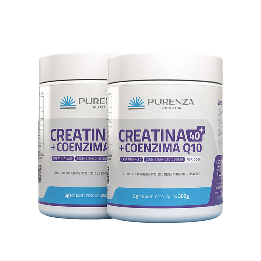 Kit Creatina 40+ Coenzima Q10 Purenza 300g - 2 Unidades